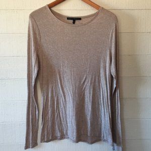 Women's Taupe Long Sleeve T Shirt Large